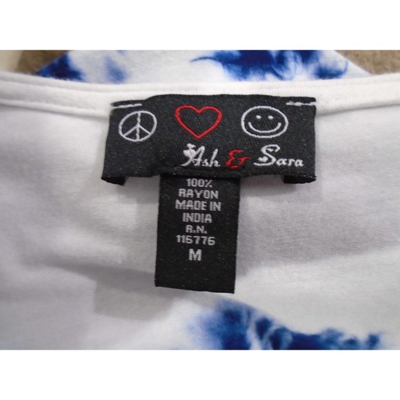 NWOT  ASH AND SARA BLUE AND WHITE TIE DYE TANK TOP SIZE MEDIUM STUDDED SEXY - Picture 6 of 6